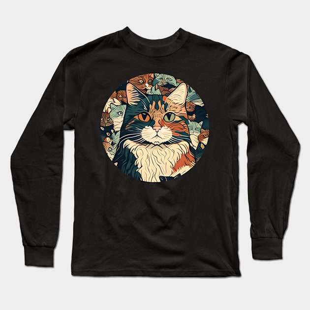 Splash Art Cat - Gifts for Cat lovers - Cute Cats Long Sleeve T-Shirt by Danielle Shipp